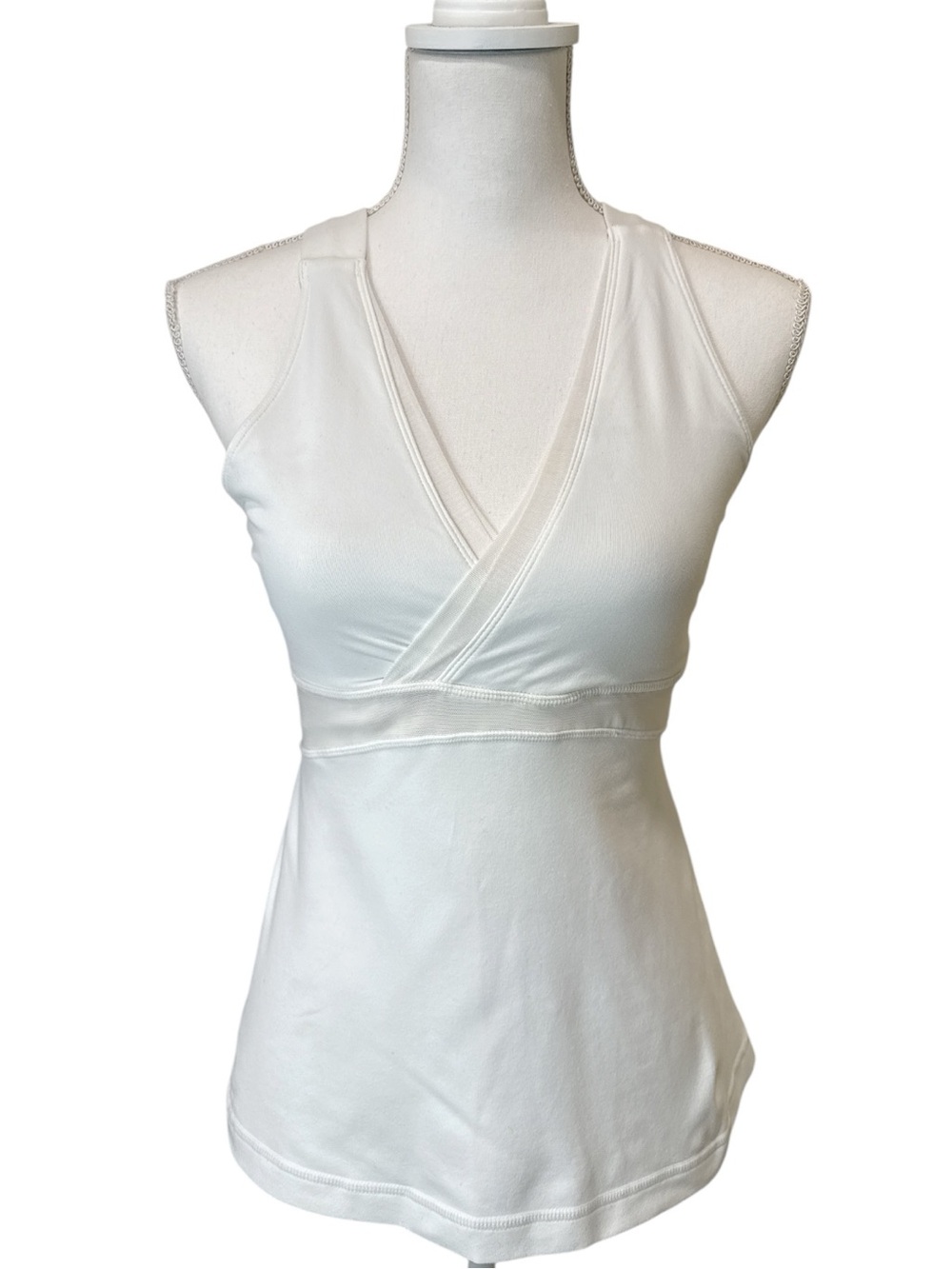 Lululemon Athletica Deep V White Tank Top Size 8